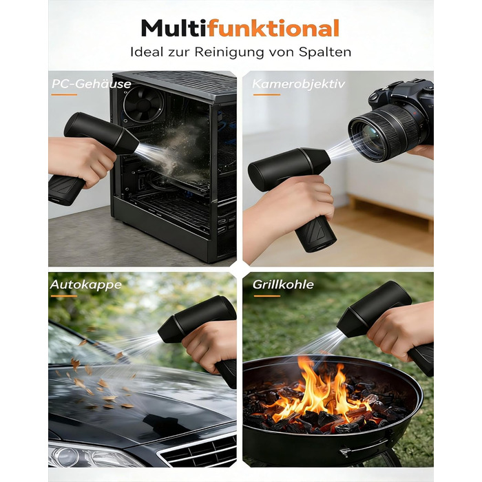 Електричний пилосос для прибирання повітрям, 180000 об/хв, акумулятор 8000mAh, 4 швидкості, для ПК, клавіатури, авто, вулиці (ABS-2)