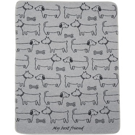 Лежанка для собак David Fussenegger 'Best Friend Allover' з фетру, 70 x 90 см, сіра