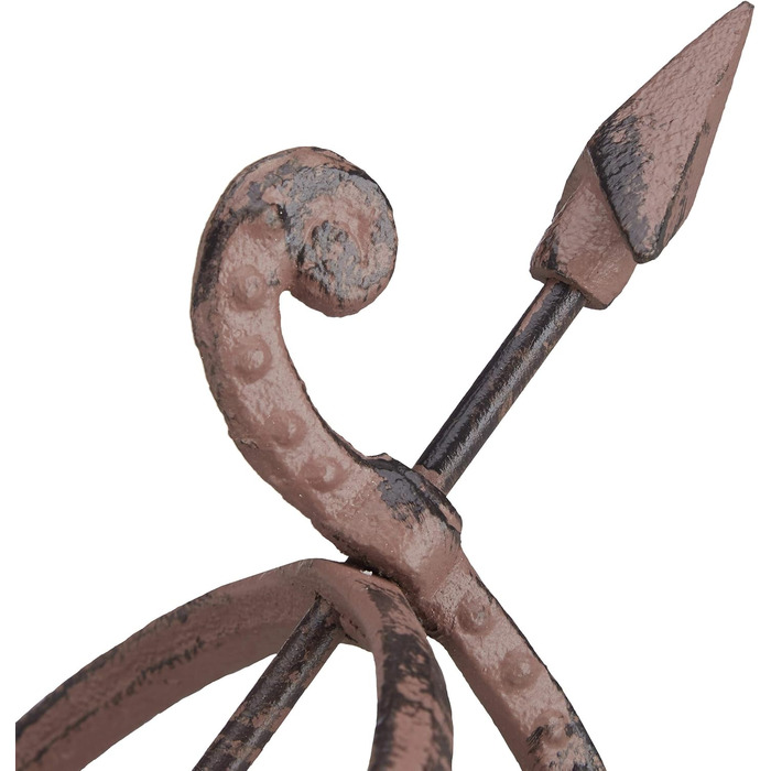 Relaxdays Sundial, cast iron, antique design, weather-resistant, garden decoration, H x W x D: approx. 36 x 17 x 14 cm, brown