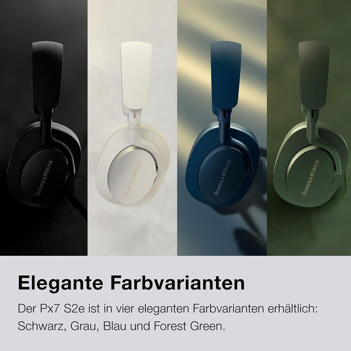 Навушники Bowers & Wilkins Px7 S2e з активним шумозаглушенням, бездротові, Qualcomm aptX™ Adaptive, швидка зарядка, 30 годин відтворення, 6 мікрофонів - колір Океан (Over-Ear)