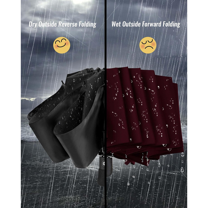 Чакіпі Чакіпі Парасолька велика, стійка до вітру, компактна для подорожей, автоматична, для жінок та чоловіків – кишеньковий парасолька, портативний UV-захист, чорний, 210T покриття, діаметр 97 см, 8 спиць, довжина 108 см