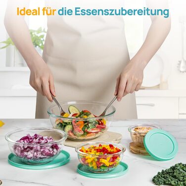 Набір контейнерів для їжі Vtopmart (15 шт.) з кришкою, скляні, для зберігання, мікрохвильова піч, морозильник, посудомийна машина