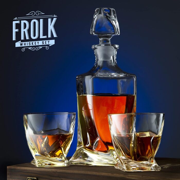 Набір для віскі: келих, шматочки льоду з нержавіючої сталі, декатер, підставки, пінцет, подарункова коробка
