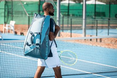 HEAD Tour Racquet Bag - Schwarz/Weiß (Cyan/Blau) - Tennis Bag for Players