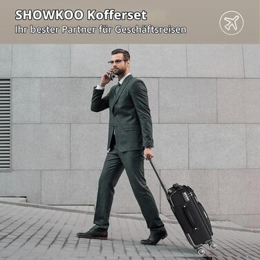 Набір тканинних валіз SHOWKOO з 3 предметів (M, L, XL), розширювані дорожні валізи-тролеї з TSA-замком та 4 колесами, легкі та міцні