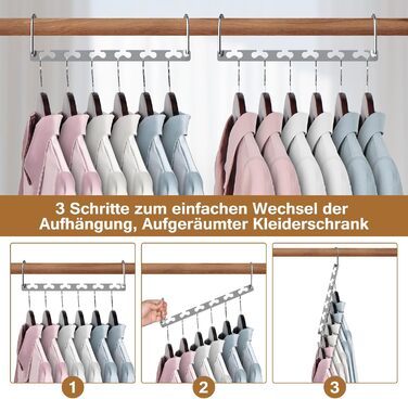 Плечики для одягу Sindax, 6 шт. - економія місця, неслизькі, для штанів, джинсів, костюмів та суконь