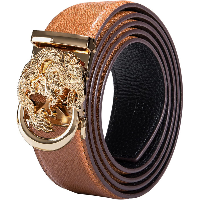 Чоловічий шкіряний ремінь Barry.Wang чорного кольору з автоматичною пряжкою (3 позиції), регульований бізнес-пояс, довжина 130 см, у подарунковій коробці