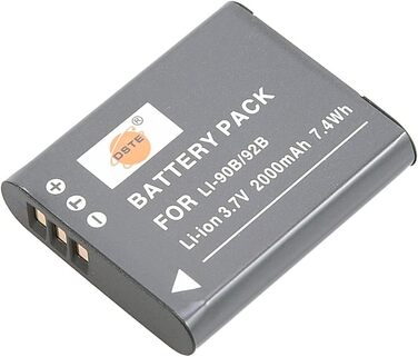 Замінна батарея DSTE 2x LI-90B + подвійний USB-зарядний пристрій з LCD-дисплеєм для Olympus SH-1, SH-50, iHS SH-60, SP-100, SP-100EE, Tough TG-1, iHS Tough TG-2, iHS Tough TG-3, XZ-2 iHS