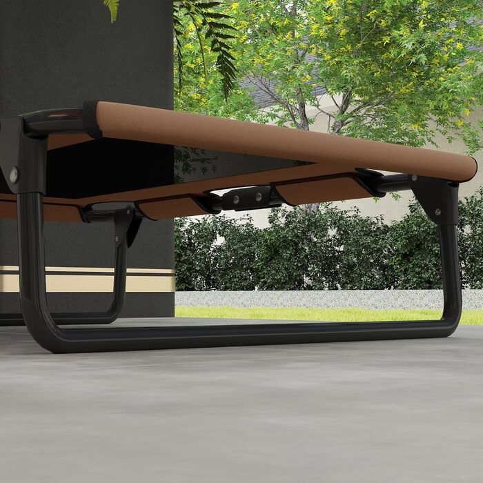 PawHut лежанка для собак на вулицю, піднята лежанка для великих собак, складана лежанка для тварин з сітчатим сталевим каркасом, лежанка для собак на відкритий простір, кемпінг, 107x61x20 см, (Д 75 x Ш 51 x В 18 см, Кофе)