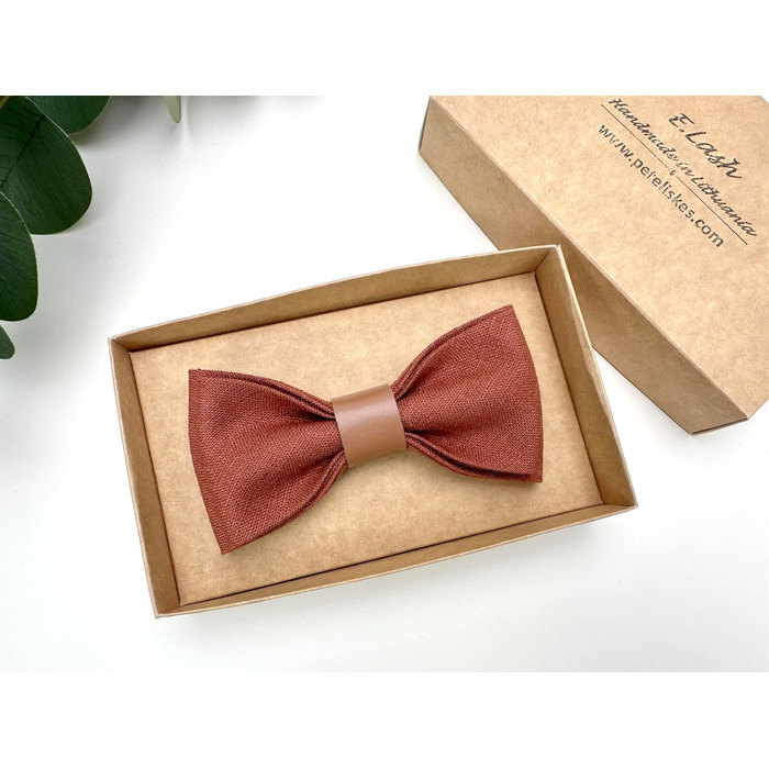 Метелик шкіряний чоловічий Leinen Accessories помаранчевий (тільки метелик)