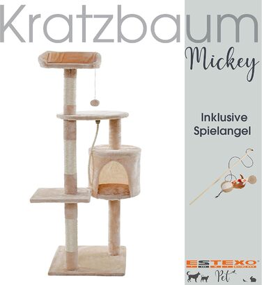 Кігтеточка для котів ESTEXO 112 см, XL, кріпиться до стіни, бежева