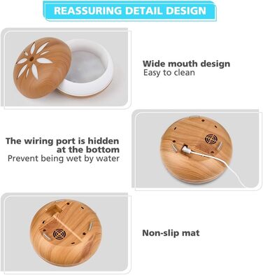 Дифузор ароматерапії GeeRic 550 мл з таймером, ультразвуковий зволожувач повітря, 7 кольорів LED, дерев'яний корпус