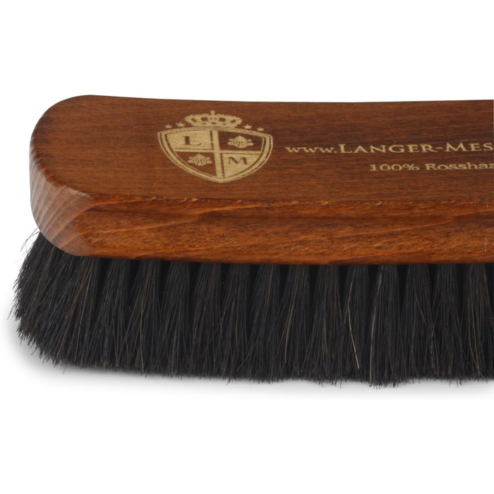 Langer & Messmer 4-Piece Shoe Brush Set Essential made of horsehair for professional shoe care of smooth leather shoes - includes polishing brushes and cream brushes