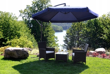 Садова парасолька з боковим стійкою Funfit Garden, синя, 350 x 250 см