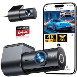 Відеореєстратор автомобільний 4K+1080P Dashcam з Wi-Fi, SD 64GB, нічна зйомка, G-сенсор, паркування
