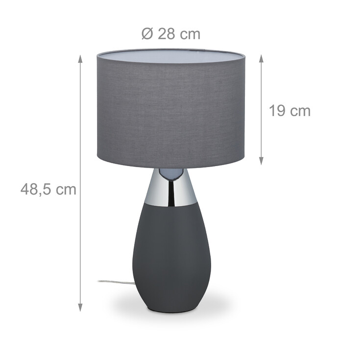 Приліжковий світильник Relaxdays Touch oval XL