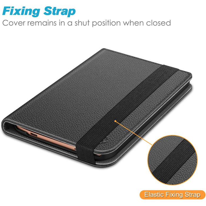 Чохол Fintie для Pocketbook Touch HD 3 / Touch Lux 5/4 / Basic Lux 4/3/2 та Pocketbook Color: з підставкою, кишенями для карток, петлею та авто-ввімкненням/вимиканням (Чорний)