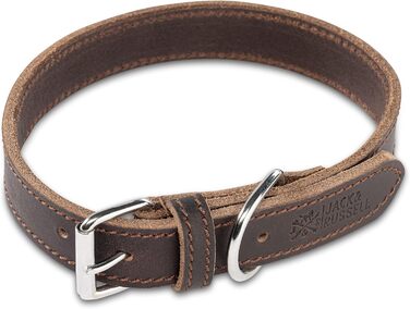 Нашийник для собак Jack Russell з жирової шкіри, ручної роботи – міцний шкіряний нашийник для собак маленьких, середніх та великих порід, Fat-Tony (XL), розмір 47-57 см