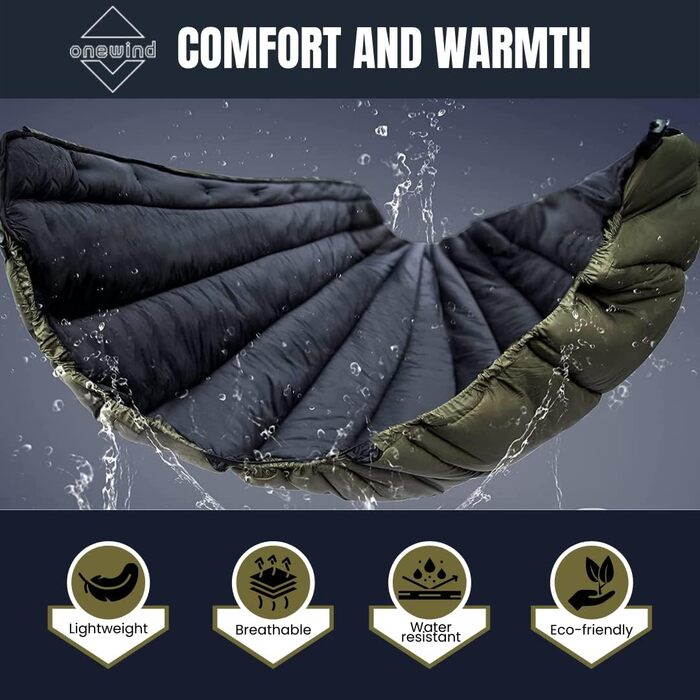 Onewind Hammock Underquilt, full-length underquilt with insulation for hammock camping, 4 seasons, hiking, backpacking, and travel. Lightweight and portable