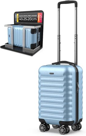 Чемодан ручної поклажі NUMADA Upfly 40x25x20 см (20 л) - ABS, знімні колеса, блакитний