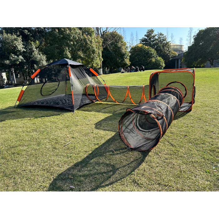 Туннель-намет 2-в-1 для котів та собак, складаний, для вулиці, Pop-Up вольєр для тварин, огорожа-забіг, будиночок (стиль 4)