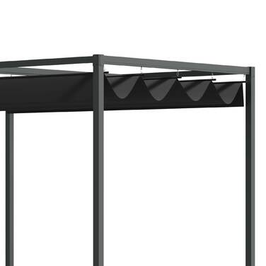 Outsunny Pergola Gazebo Patio Cover with Sliding Roof 298x213x221cm Polyester Black Gray for Garden & Patio