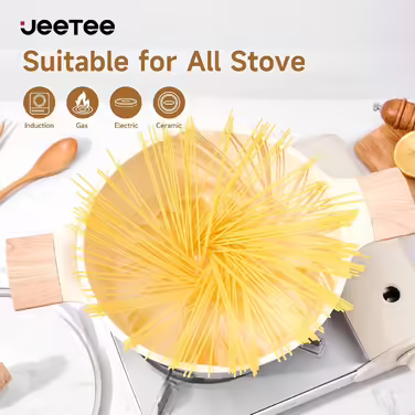 JEETEE Ceramic Cookware Set, 15-Piece, Non-Stick Granite Cookware Set, Slope Design, Induction Cookware Set, Cookware Set with Lid, Frying Pan, Saucepan, Stockpot, PFOS/PFOA Free, Grey