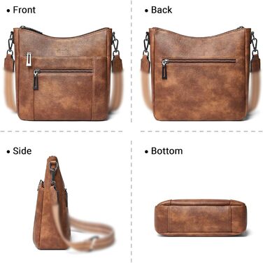 Сумка жіноча крос-боді Shrrie з екошкіри, коричнева двоколірна, з ременем для подорожей