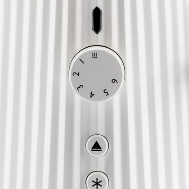 Alessi Plissé MDL08 W - Design Toaster, Six levels of gold plating, made of thermoplastic resin, European plug 850 W, White One size White