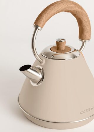 Retro Electric Kettle - Cream White - 1L Capacity, Fast Boil, Auto Shutoff, Anti-Scale Filter, Water Level Indicator