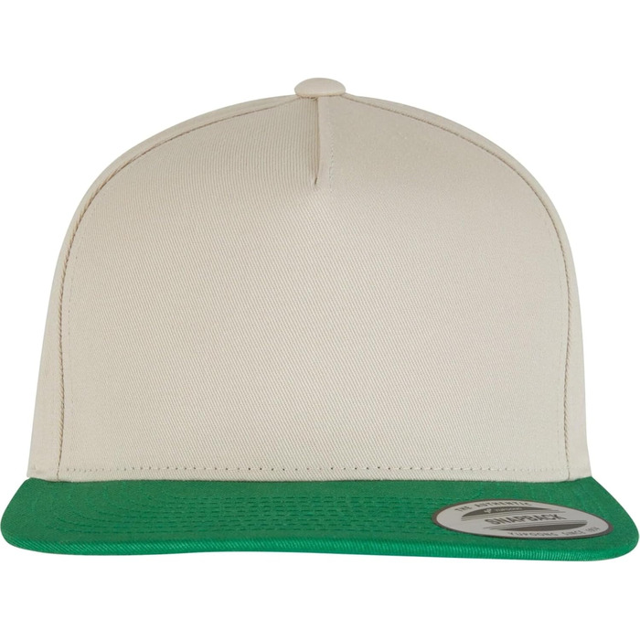 Кепка бейсболка Flexfit Unisex Classic 5 Panel Snapback, універсальний розмір, бежево-зелена
