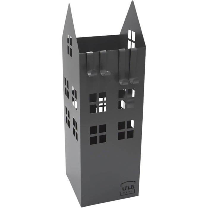 Стійка для парасоль з піддоном для води UNUS, 4 гачки, 16x16x49 см (Сірий, для дому)