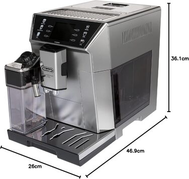 De'Longhi PrimaDonna Class ECAM 550.85.MS fully automatic coffee machine with LatteCrema milk system, cappuccino and espresso at the touch of a button, 3.5 inch TFT color display and app control, silver