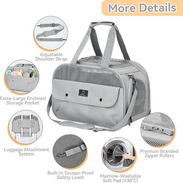 Транспортний бокс для тварин на 4 місця: коти, собаки. Підходить для авіаперельотів та авто. Легкий, з надійними застібками та сіткою. Сірий.