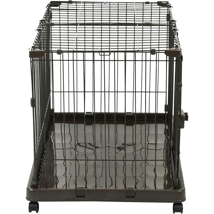 Клітка для собак, котів та кроликів Iris Ohyama, 1.7 м², 8 панелей, WPC-24, чорна, з дверцятами