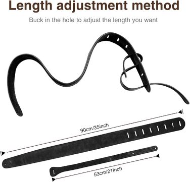 Шкіряний ремінь для гітари Lekato з товстою амортизуючою подушкою, універсальний для бас-гітари, електрогітари, акустичної та класичної гітари, чорний