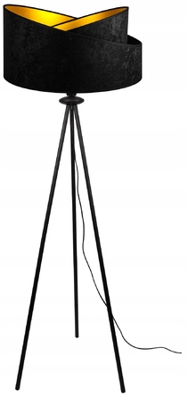 Підлоговий торшер Glimex з абажуром, патрон E27, 60 Вт, чорний з жовтим