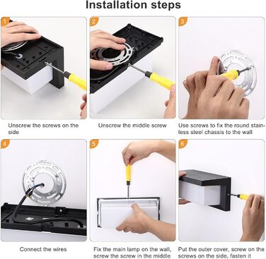 LED вуличний світильник Lightsjoy 18W, IP66, водонепроникний, нейтральний білий, з пультом дистанційного керування та додатком
