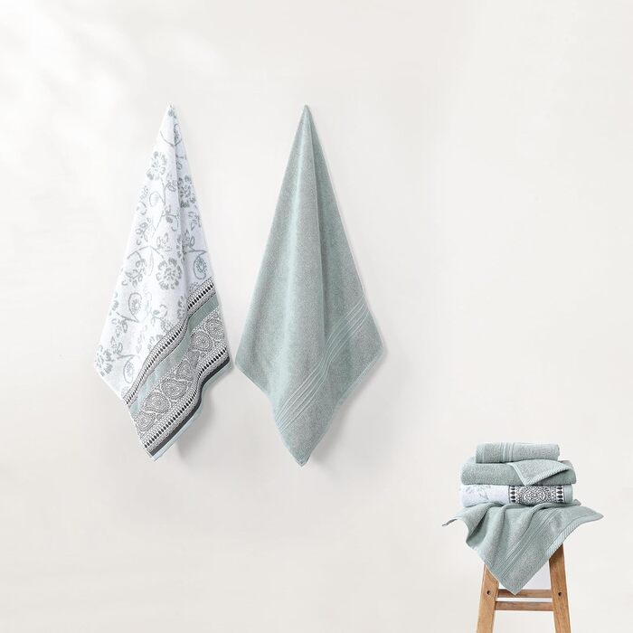 Набір рушників Modern Threads Ophelia Reh: 2 великі, 2 середні, 2 маленькі, сірий, жаккард