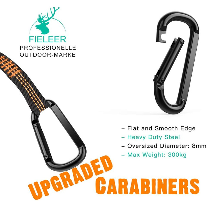 Легка туристична гамак для кемпінгу | Міцна, з карабінами та ременями, 275x140 см, 300 кг, нейлон, для відпочинку на природі та вдома