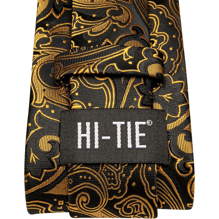 Чоловіча краватка Hi-Tie з краватковою брошкою та нагрудником (коричнева/бронзова)