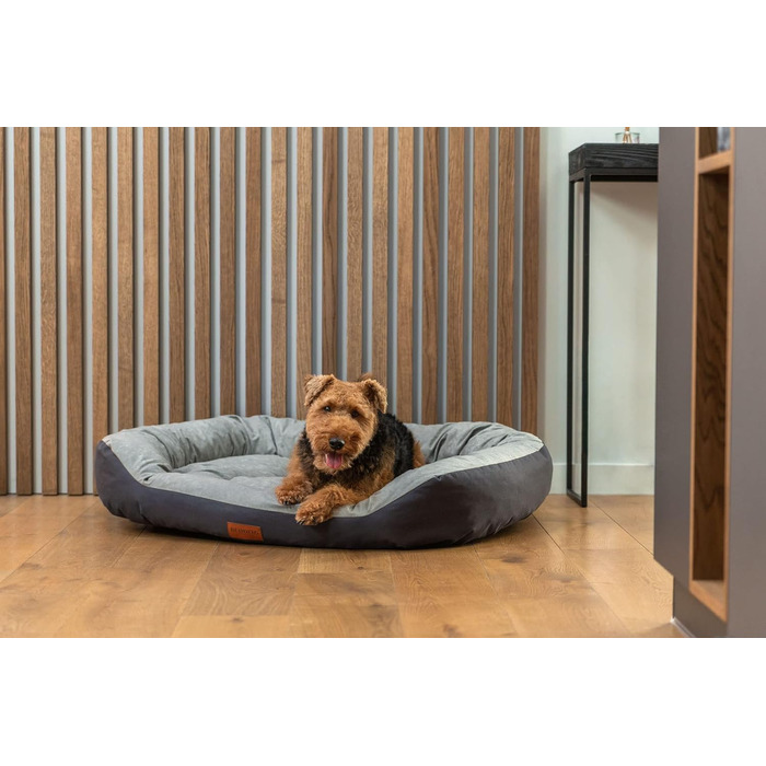 Льожа для собак середніх порід - BedDog: крісло-гніздо, крісло-корзина, диван для собак, чорний (105x85x21 см)