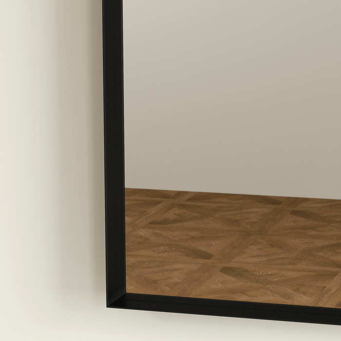 HOMCOM Curved Bathroom Mirror, 50 x 70 cm, Aluminum Frame Mirror, Decorative Mirror for Bathroom, Kitchen, Black