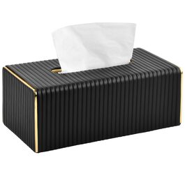 Скляна коробка для серветок, органайзер для косметичних серветок, прямокутна коробка для тканинних серветок, чорна