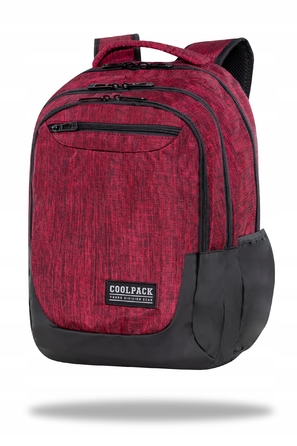 Багатовідсіковий шкільний рюкзак CoolPack, чорний з червоним, 27 л