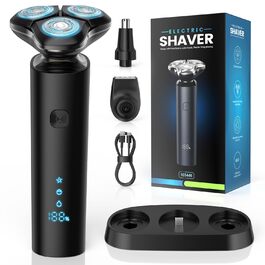Електричний чоловічий бритва ETROBOT 3-в-1, IPX7, вологостійкий, для сухого та вологого гоління, з магнітною головкою та зарядкою USB-C