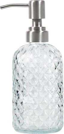 Дозатор мила для ванної та кухні зі скла та нержавіючої сталі 304 (прозорий)