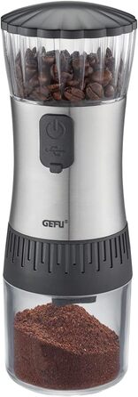 Електрична кавомолка GEFU POLVE з акумулятором, USB зарядкою, керамічним конусним жорном