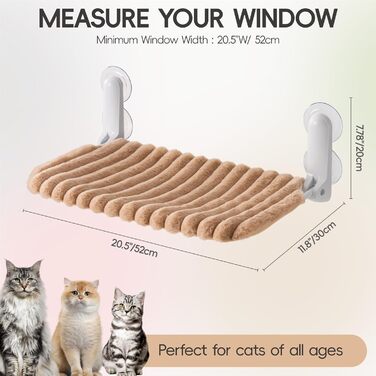 Кішка лежанка на вікно MEWOOFUN - розкладна, знімний чохол, сталевий каркас, до 18 кг
