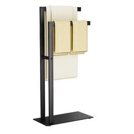 Підставка для рушників Yawinhe freestanding, підлоговий тримач для рушників та одягу з нержавіючої сталі, 2 стійки, чорний, 40x20x80см, SMJ003B
